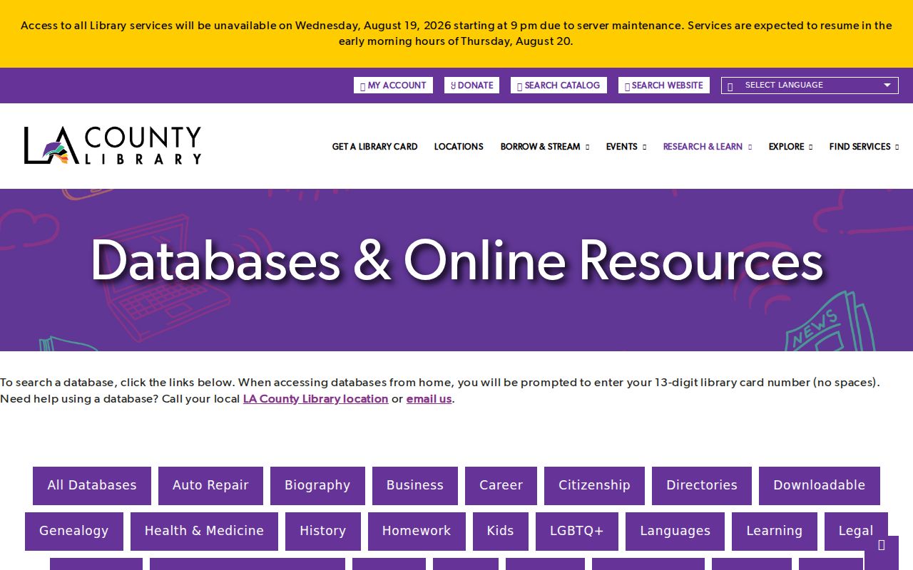 West Covina city directory county library research databases
