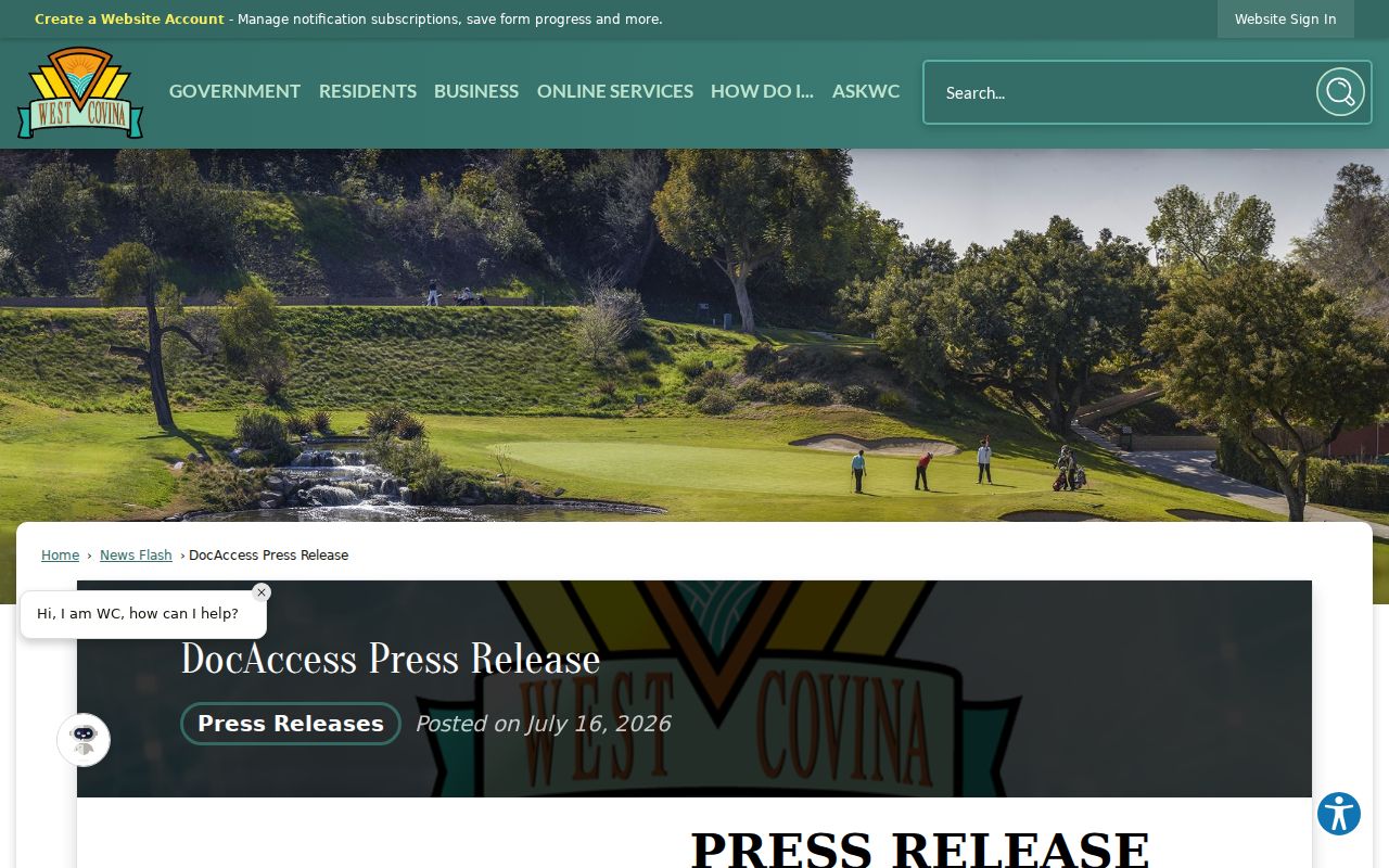 West Covina residents directory DocAccess municipal records search