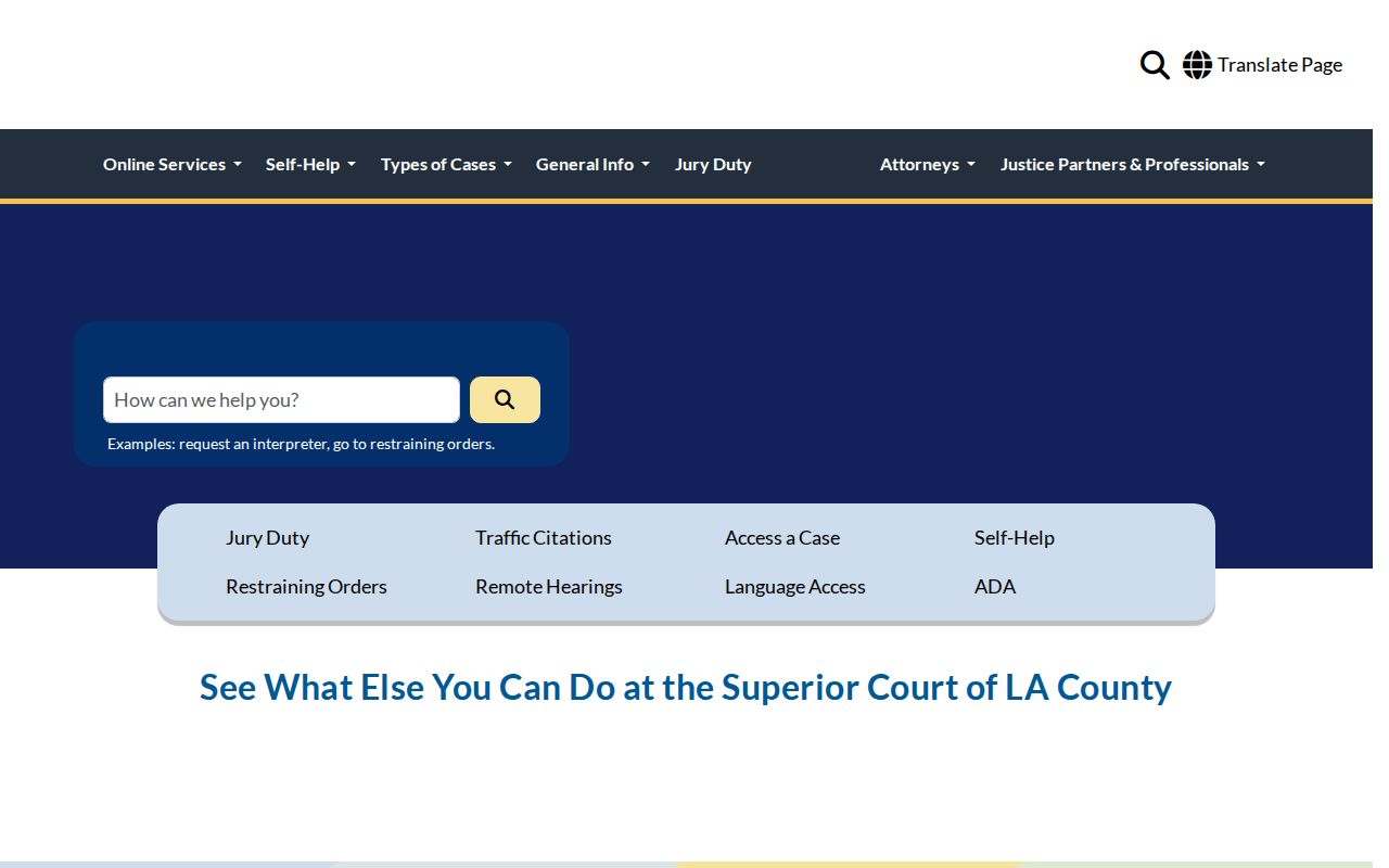 West Covina residents directory Los Angeles Superior Court case-search portal