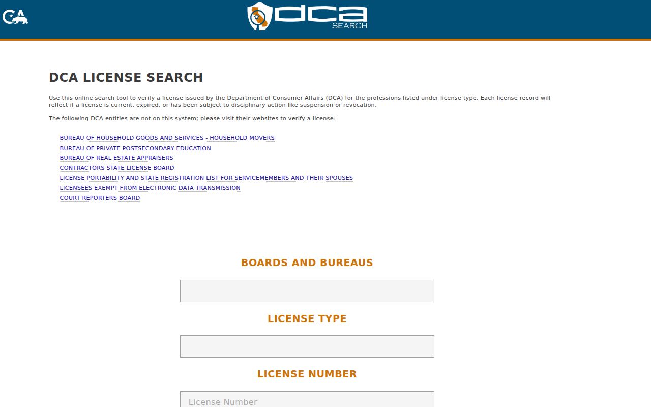 West Covina residents directory California professional license search