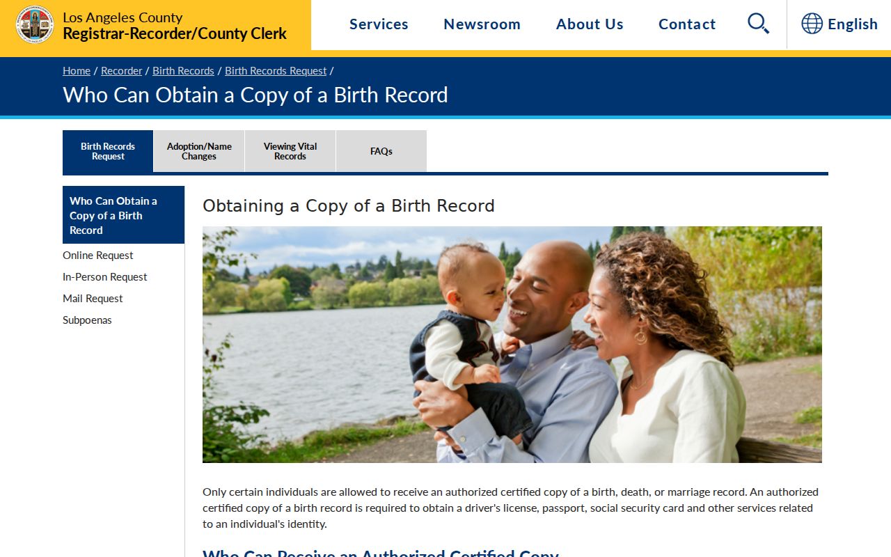 West Covina previous residents county birth-record request route