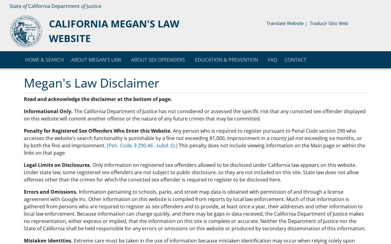 West Covina resident lookup California statutory registry search