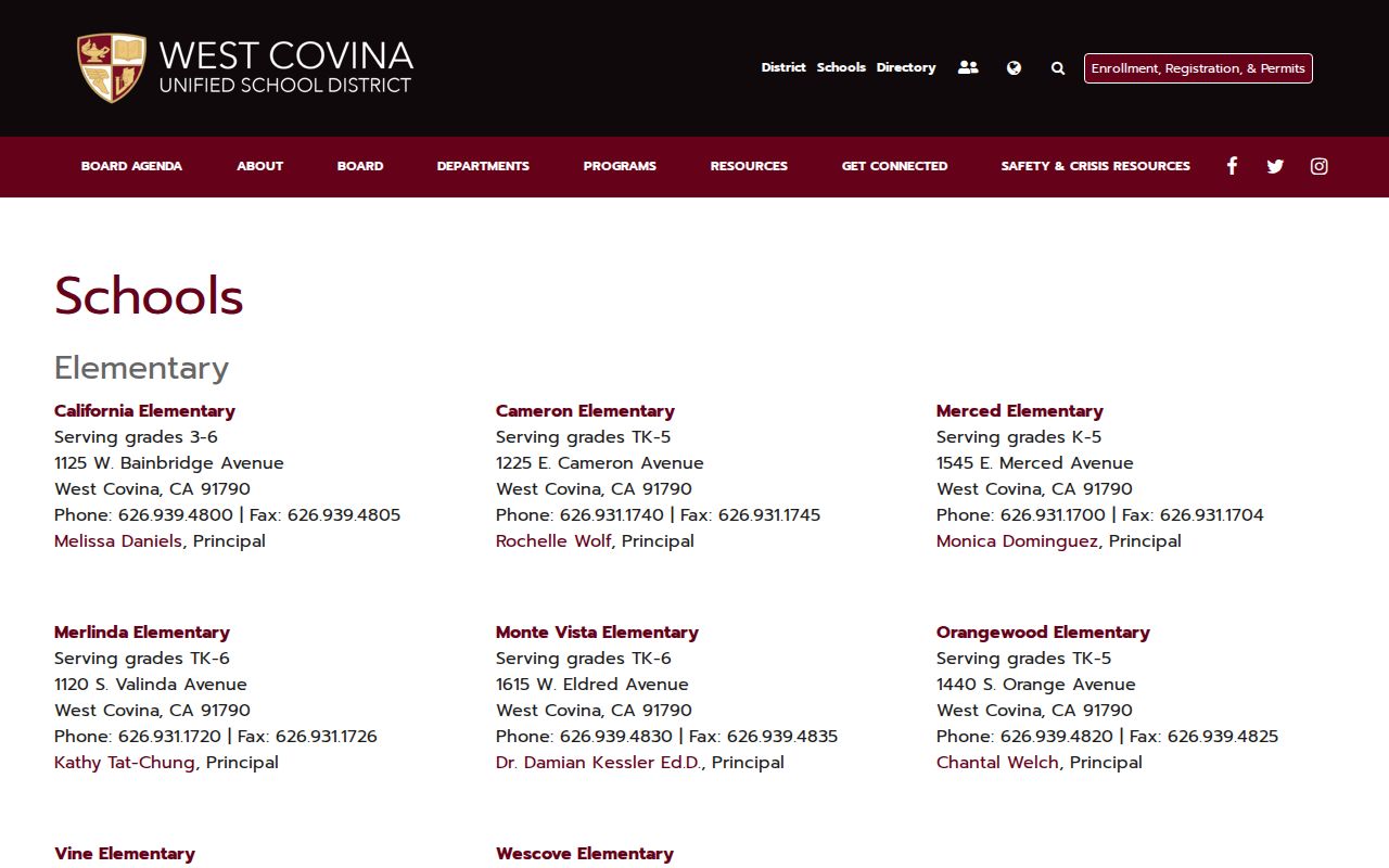 West Covina ZIP code directory school locations and contact route